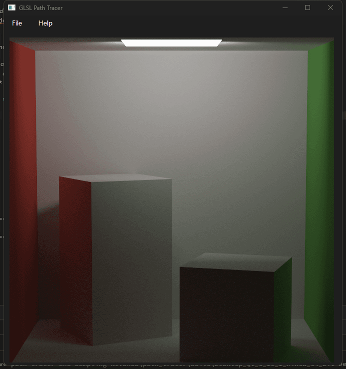 A Cornell box rendered by the early path tracer