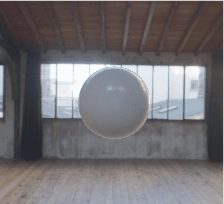 A white sphere rendered without the approximate subsurface term